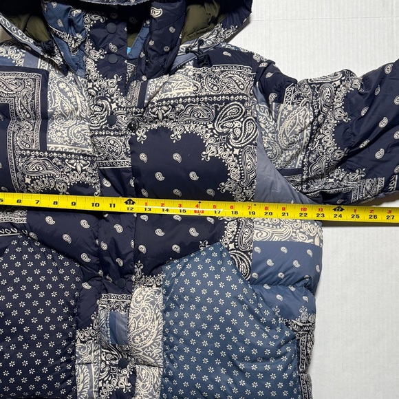 THE GREAT. OUTDOORS The Down Polar Puffer Patchwork Bandana Hooded Jacket M - Picture 5 of 16